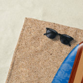 サンセットビーチハワイアンフェイクウッドサーフボード – ブルー ビーチタオル (インサイチュ)