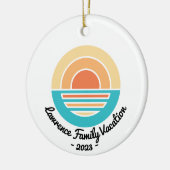サンセットビーチバケーションレトロ懇親会クルーズトリップ セラミックオーナメント (左)