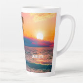 サンセットビーチパーソナライズされたアドベンチャーインアマグカップ カフェラテマグ (右)