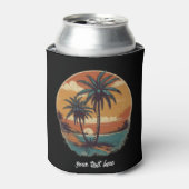 サンセットビーチパームツリーサマーバケーションカスタム 缶クーラー (缶正面)