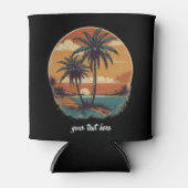 サンセットビーチパームツリーサマーバケーションカスタム 缶クーラー (正面)