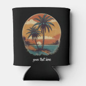 サンセットビーチパームツリーサマーバケーションカスタム 缶クーラー (裏面)