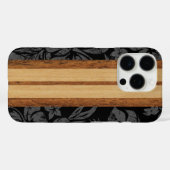 サンセットビーチフェイクウッドサーフボードハワイアンブラックCa Case-Mate iPhoneケース (裏面 (横))