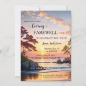 サンセットビーチフォトお祝いオブ・ライフ 招待状 (正面)