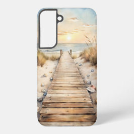 サンセットビーチボードウォークウォーター色 SAMSUNG GALAXY S22+ケース