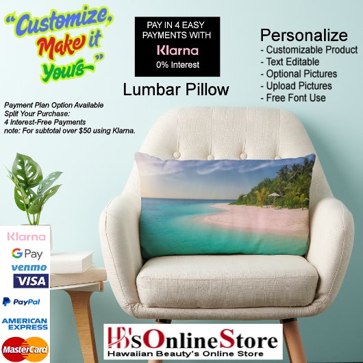 サンセットビーチポリエステルランバーピロー10 ランバークッション