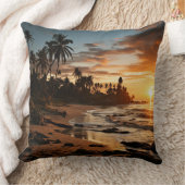 サンセットビーチポリエステル装飾用クッション1 クッション (ブランケット)