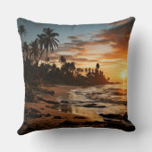 サンセットビーチポリエステル装飾用クッション1 クッション (裏面)