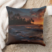 サンセットビーチポリエステル装飾用クッション3 クッション (ブランケット)
