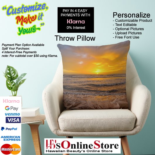 サンセットビーチポリエステル装飾用クッション46 クッション