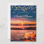 サンセットビーチメイスンジャストリングライトブライダルシャワー 招待状 (正面)