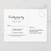 サンセットビーチメイスンジャーブルーナイトウェディングRSVP 案内ポストカード (裏面)