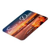 サンセットビーチメイスンジャーブルーナイトセーブ日付 マグネット (左側)