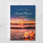 サンセットビーチメイスンジャーブルーナイトブライダルシャワー 招待状 (正面)
