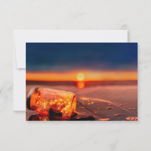 サンセットビーチメイスンジャーブルーナイト披露宴カード 招待状 (裏面)