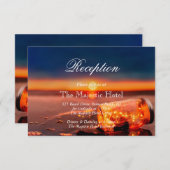サンセットビーチメイスンジャーブルーナイト披露宴カード 招待状 (正面/裏面)