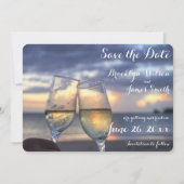 サンセットビーチラウンド Save The Date ラウンド 招待状 (裏面)