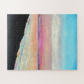 サンセットビーチレイクピンクブルー ジグソーパズル (横)