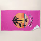 サンセットビーチレトロ ビーチタオル (正面)