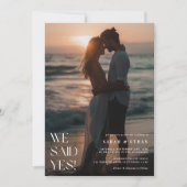 サンセットビーチ写真我々は言ったYes結婚の 招待状 (正面)