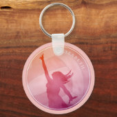 サンセットビーチ女子バレパーソナライズされたール キーホルダー (正面)