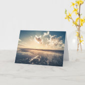 サンセットビーチ景観写真 カード (黄色い花)
