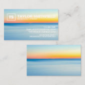 サンセットビーチ水彩プロフェッショナル名刺 名刺 (正面/裏面)