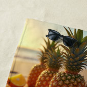 サンセットビーチ熱帯海写真コラージュ ビーチタオル (インサイチュ)