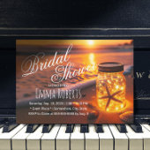 サンセットビーチ白熱［赤熱］光を放つメイスンジャーブライダルシャワー 招待状