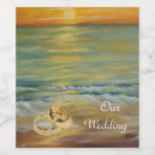サンセットビーチ結婚式ナプキン ワインラベル (シングルラベル)