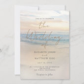 サンセットビーチ結婚式ビーチフロント結婚式招待状 招待状 (正面)