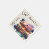 サンセットビーチ結婚式プールバーカクテル スタンダードカクテルナプキン (角)