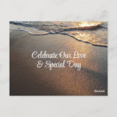 サンセットビーチ結婚式招待状テンプレート ポストカード (裏面)