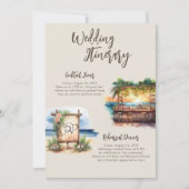 サンセットビーチ結婚式旅程カード 招待状 (正面)