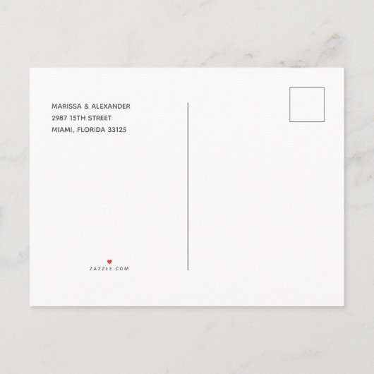 サンセットビーチ結婚式日付の保存 案内ポストカード (裏面)