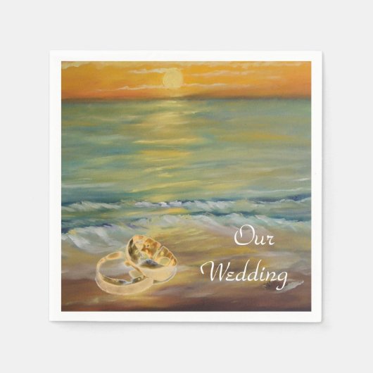 サンセットビーチ結婚式 スタンダードカクテルナプキン (正面)