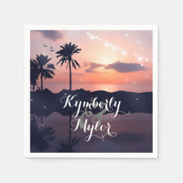 サンセットビーチ結婚式 スタンダードカクテルナプキン