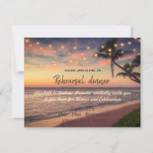 サンセットビーチ結婚式，パーム，ライツリハーサルディナー 招待状 (正面)