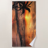 サンセットビーチ自然美しい ビーチタオル (正面)