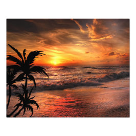 サンセットビーチ自然美しい フォトプリント           