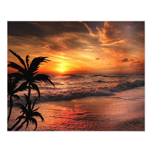 サンセットビーチ自然美しい フォトプリント            (正面)