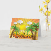 サンセットビーチ退職 カード (黄色い花)