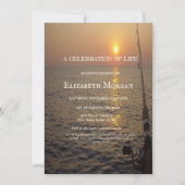 サンセットビーチ魚釣りお祝いオブライフ 招待状 (正面)