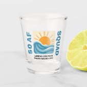 サンセットビーチ50 AFクルーかわいい誕生日 ショットグラス (正面)