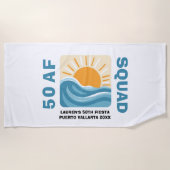 サンセットビーチ50 AFクルーかわいい誕生日 ビーチタオル (正面)