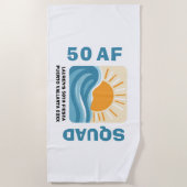 サンセットビーチ50 AFクルーかわいい誕生日 ビーチタオル (正面)
