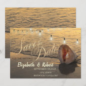 サンセットビーチ シーシェル ストリングライト  セーブ・ザ・デート (正面/裏面)