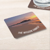 サンセットビーチ スクエアペーパーコースター (アングル)