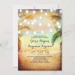 サンセットビーチ&ストリングライトリハーサルディナー 招待状