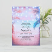 サンセットビーチ＆ストリングライト ブライダルシャワー 招待状 (スタンド正面)